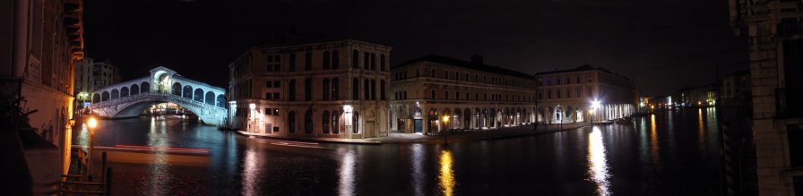 Europe 2006 - Night time panorama of Venice's Grand Canal.